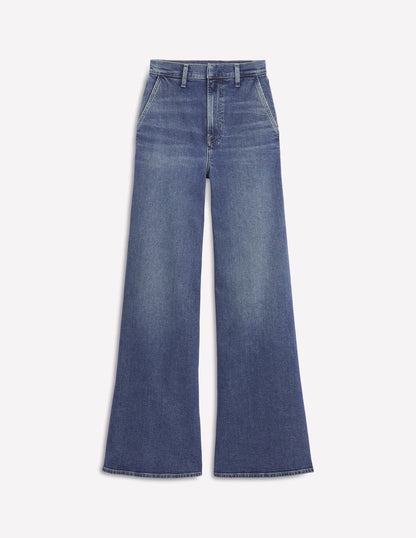 High Rise Clean Wide Jeans-Mid Vintage