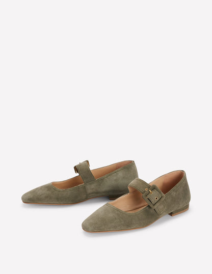 Vic Chisel Toe Mary Janes-Deep Olive