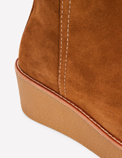 Knee High Wedge Boots-Tan