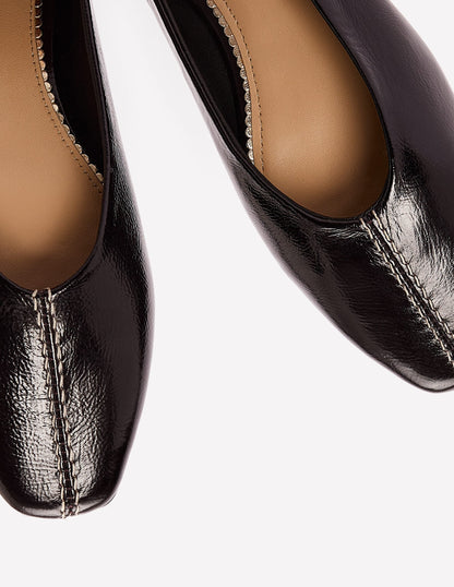 High Cut Stitch Detail Flats-Deep Oxblood