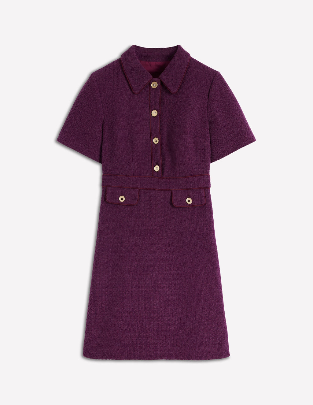 Eda Cotton Shift Dress-Plum Jam