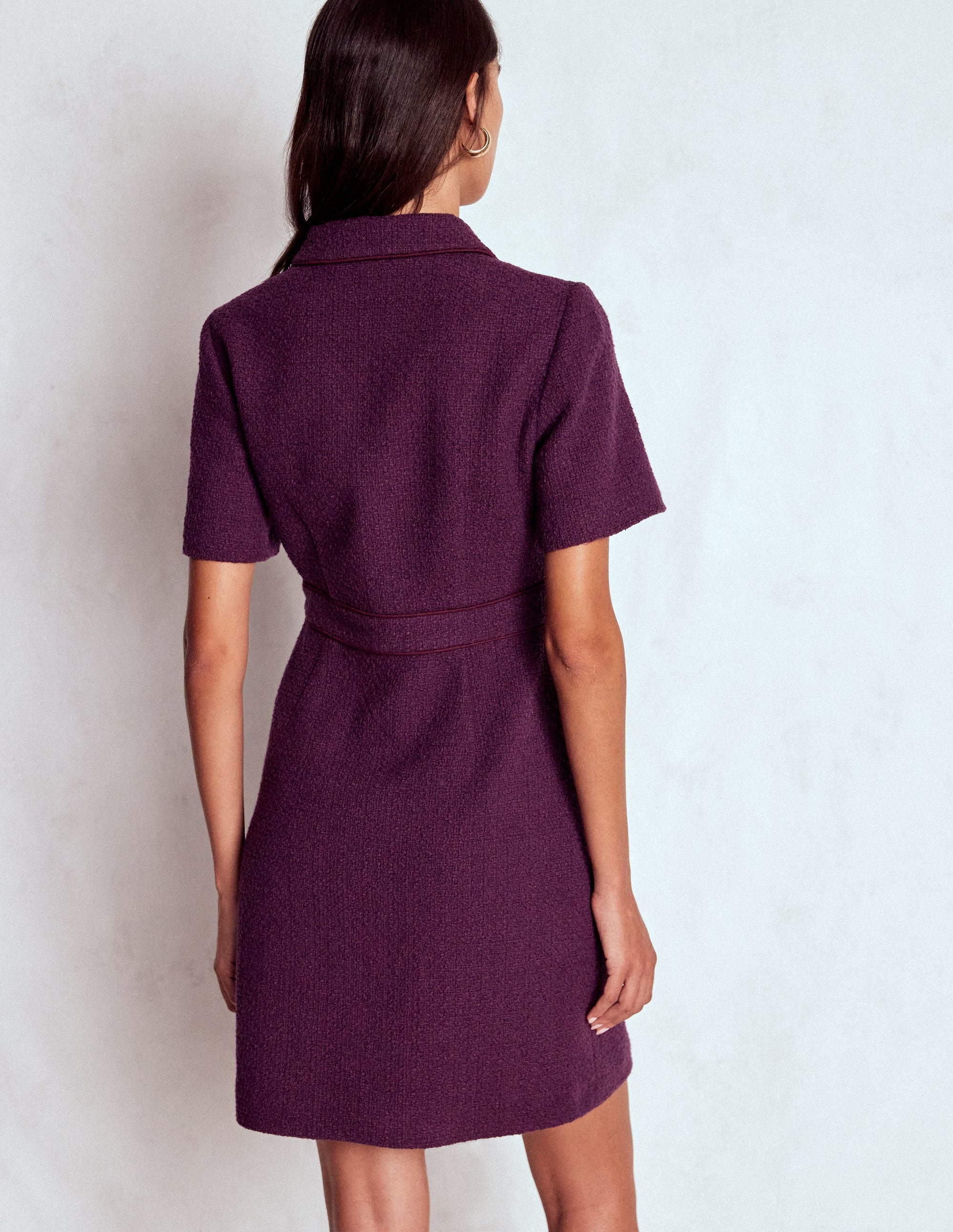 Eda Cotton Shift Dress-Plum Jam