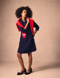 Nicolette Long Sleeve Dress-Navy