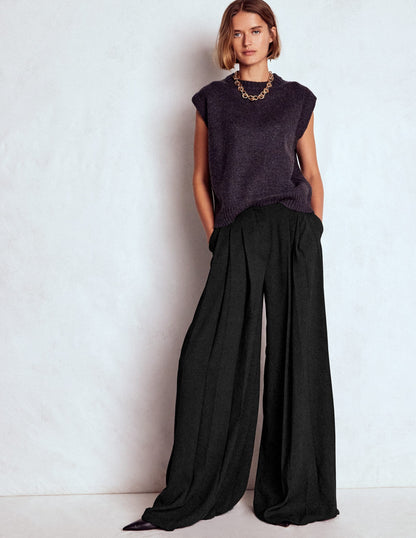 Regent Wide Leg Pants-Black