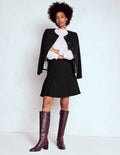 Flippy Textured Skirt-Black