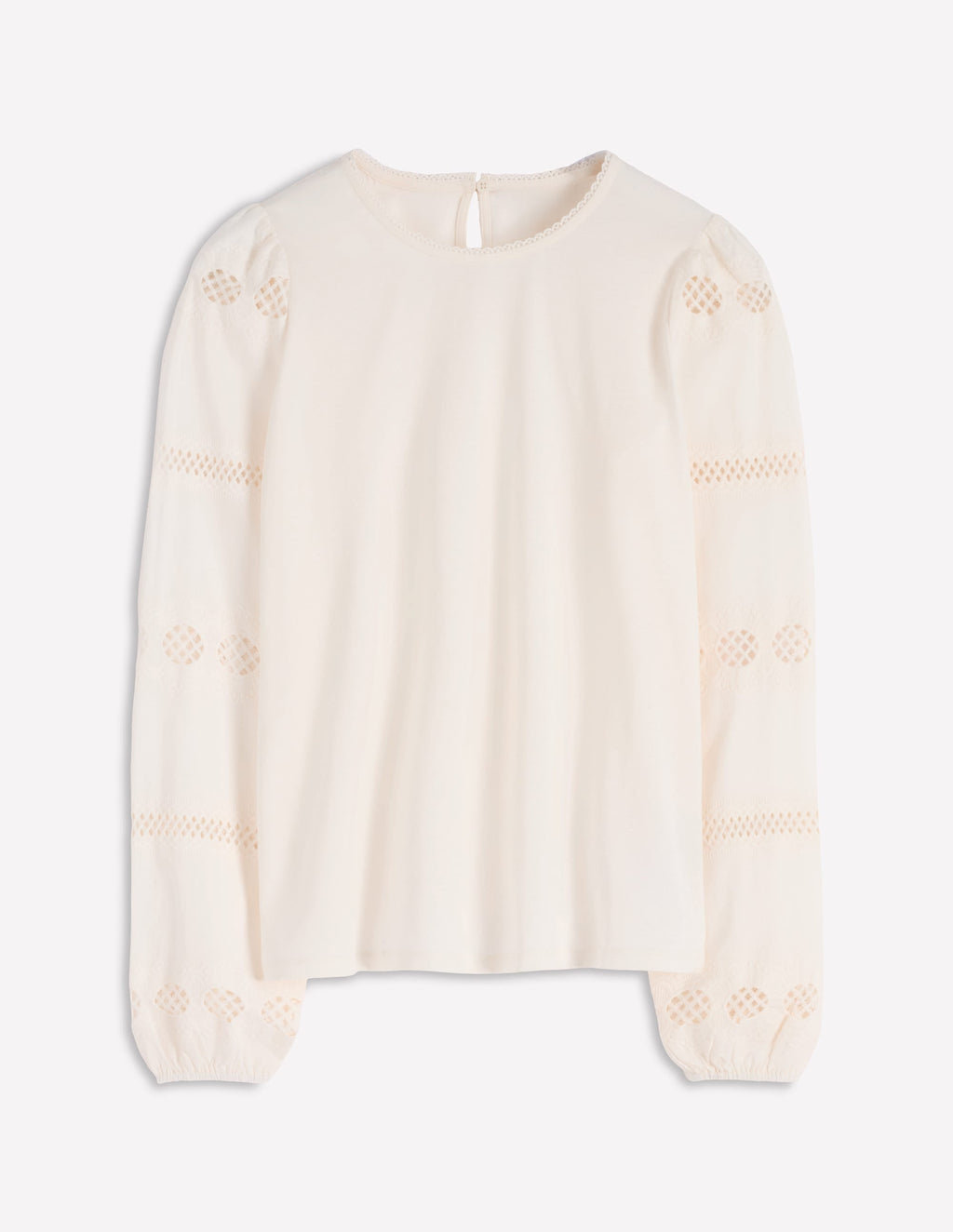 Millie Lace Mix Top-Ivory