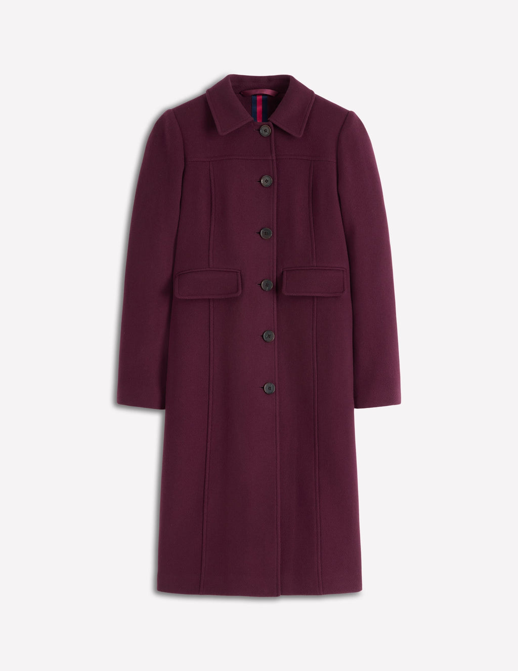 St Albans Fitted Coat-Dark Cherry