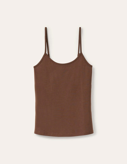 Plain Cami Top-Deep Brown
