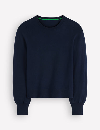 Camilla Cotton Crew Jumper-Navy