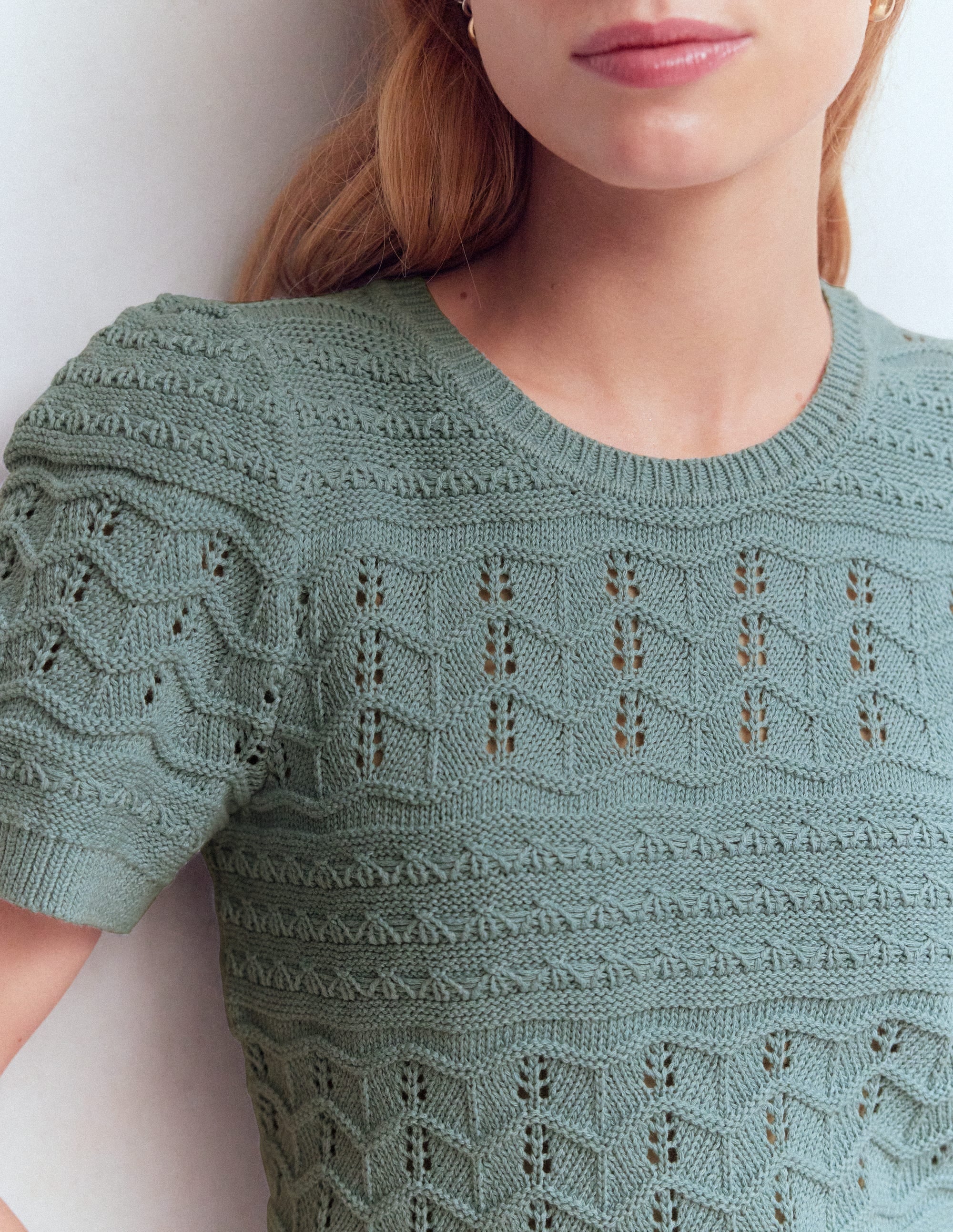Monica Knitted T-Shirt-Blue