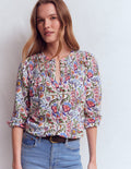 Mya Smocked Jersey Shirt-Multi, Flourishing Meadow