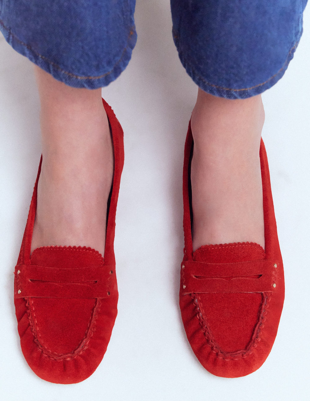 Classic Penny Loafers-Red