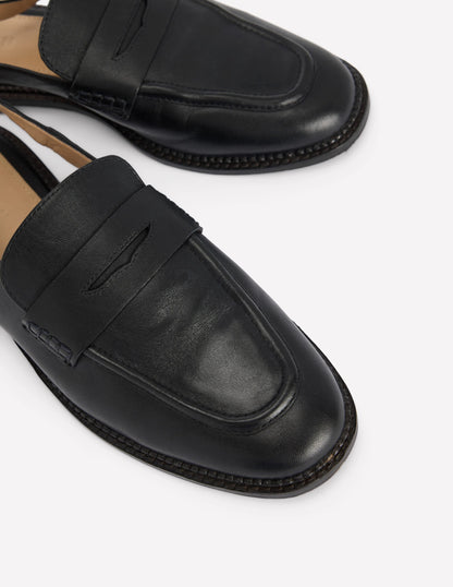 Nya Slingback Penny Loafers-Black