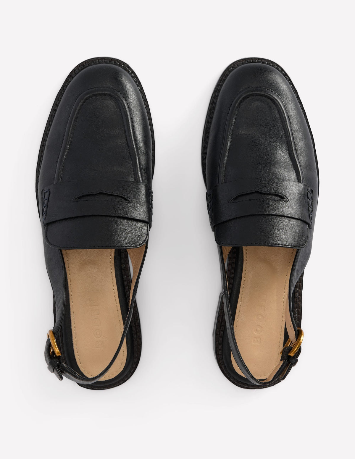 Nya Slingback Penny Loafers-Black