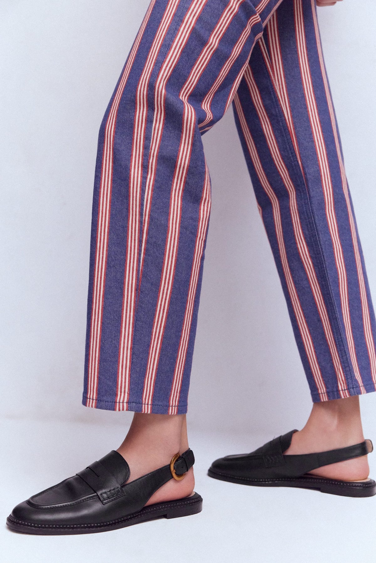 Nya Slingback Penny Loafers-Black