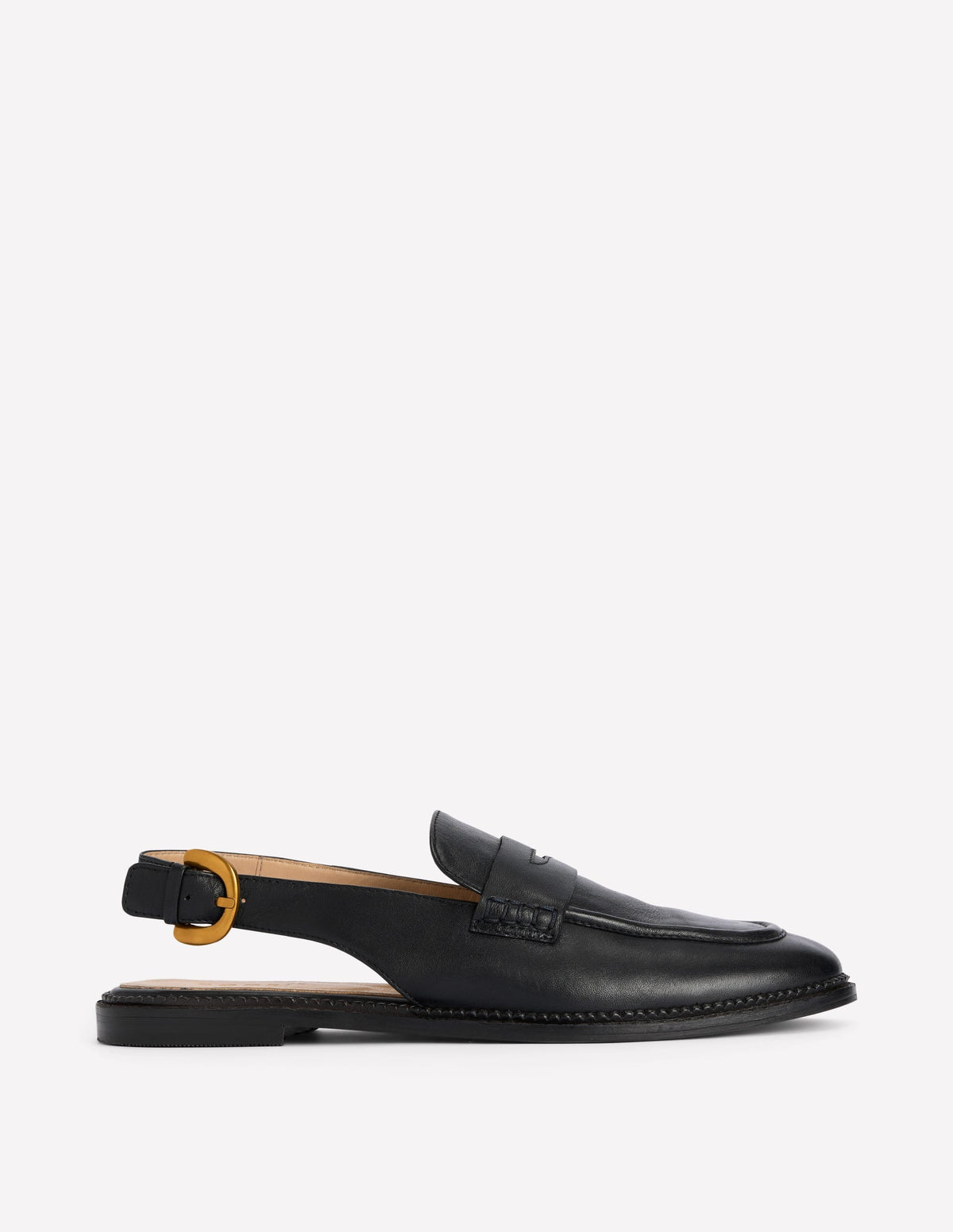 Nya Slingback Penny Loafers-Black