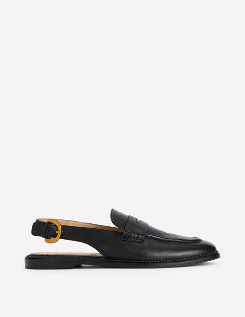 Nya Slingback Penny Loafers-Black