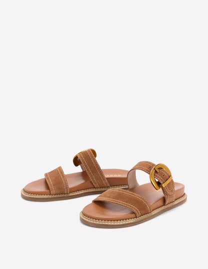 Caryl Double Strap Sandals-Tan