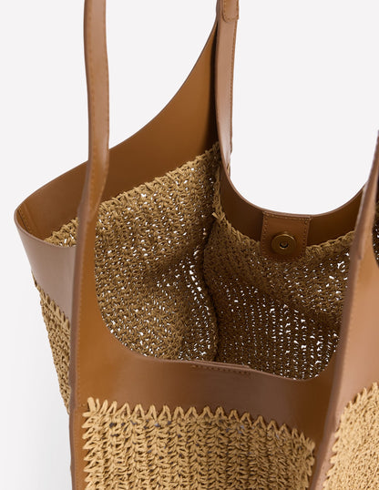 Straw Tote-Natural Raffia