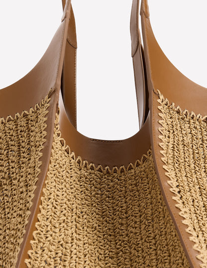 Straw Tote-Natural Raffia
