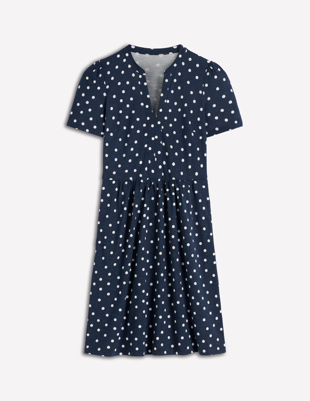 Naomi Short Sleeve Dress-French Navy, Painted Dot
