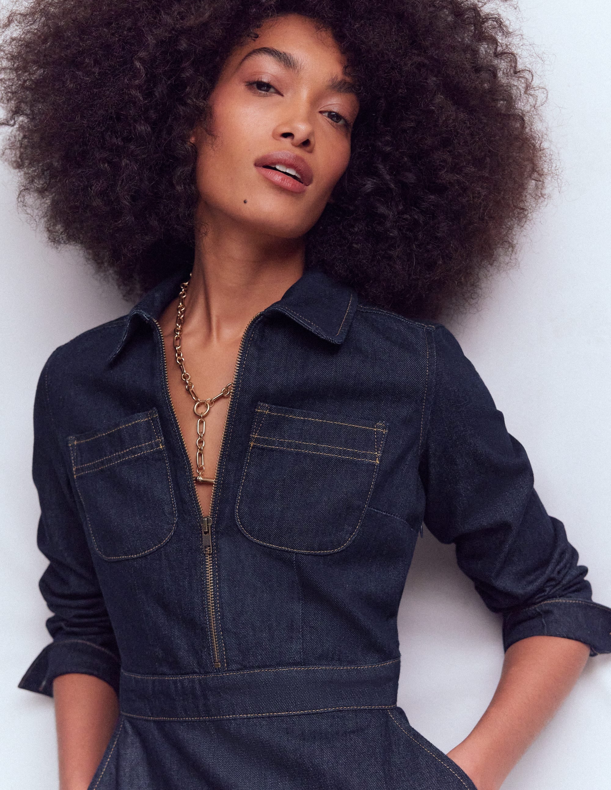 Flippy Denim Shirt Dress-Indigo Denim