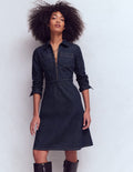 Flippy Denim Shirt Dress-Indigo Denim
