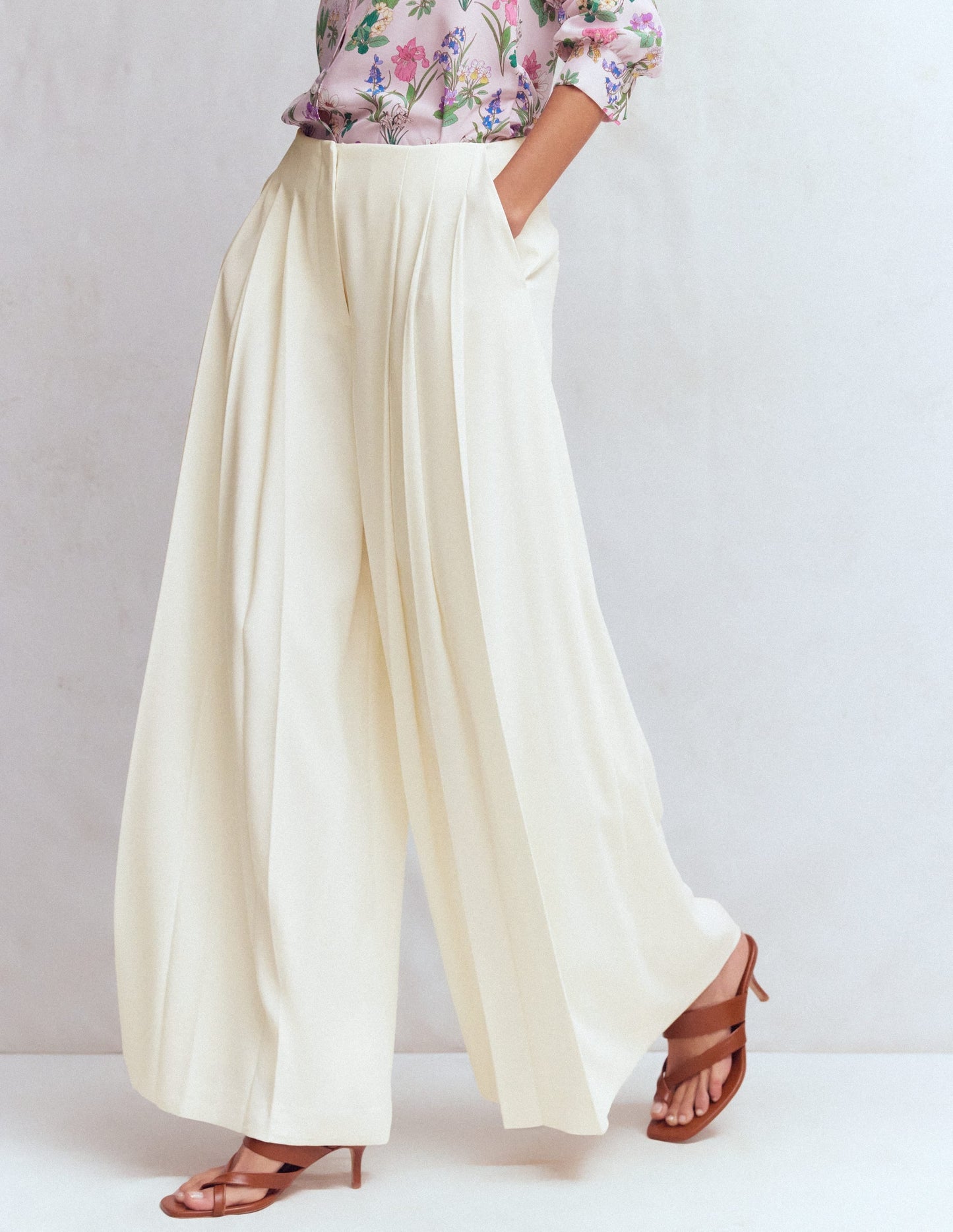 Regent Wide Leg Pants-Ivory