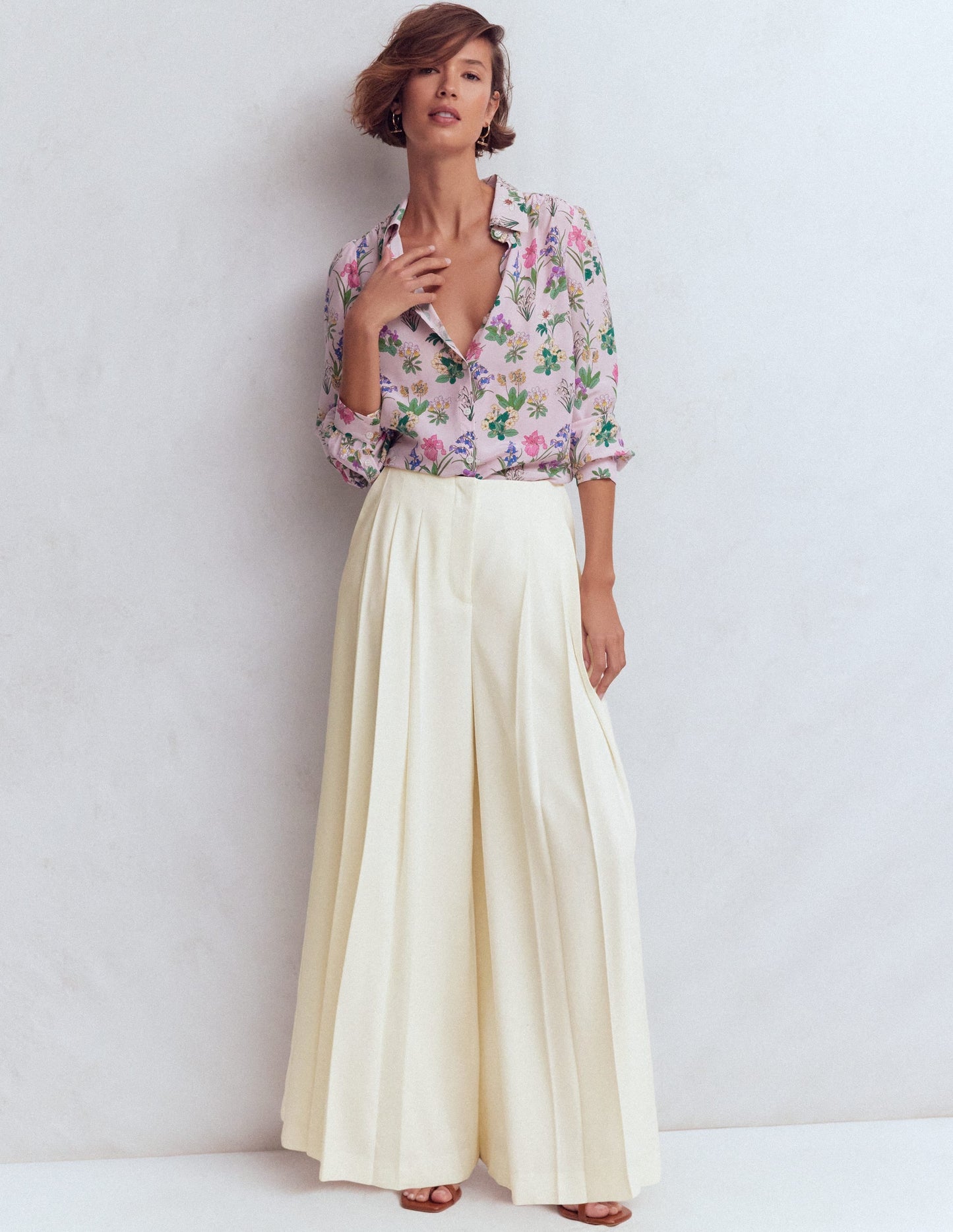 Regent Wide Leg Pants-Ivory
