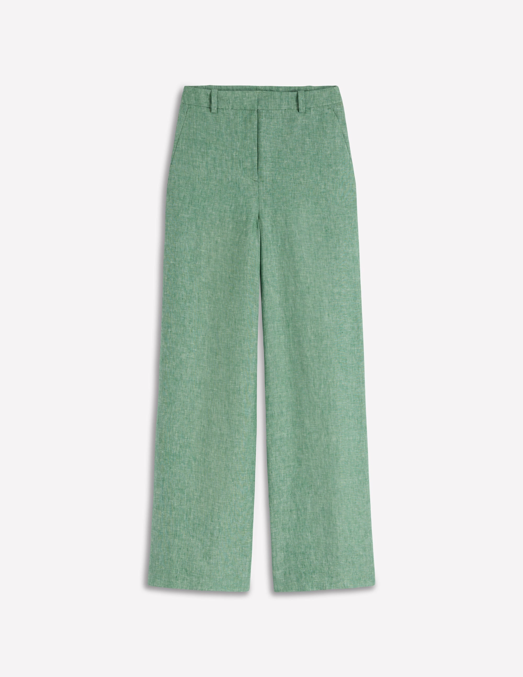 Belgravia Linen Pants-Aloe Green Chambray
