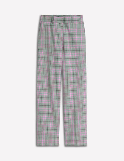 Canonbury Tailored Pants-Green, Pink and Brown Check