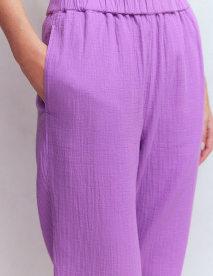 Double Cloth Crop Pants-Amethyst Purple