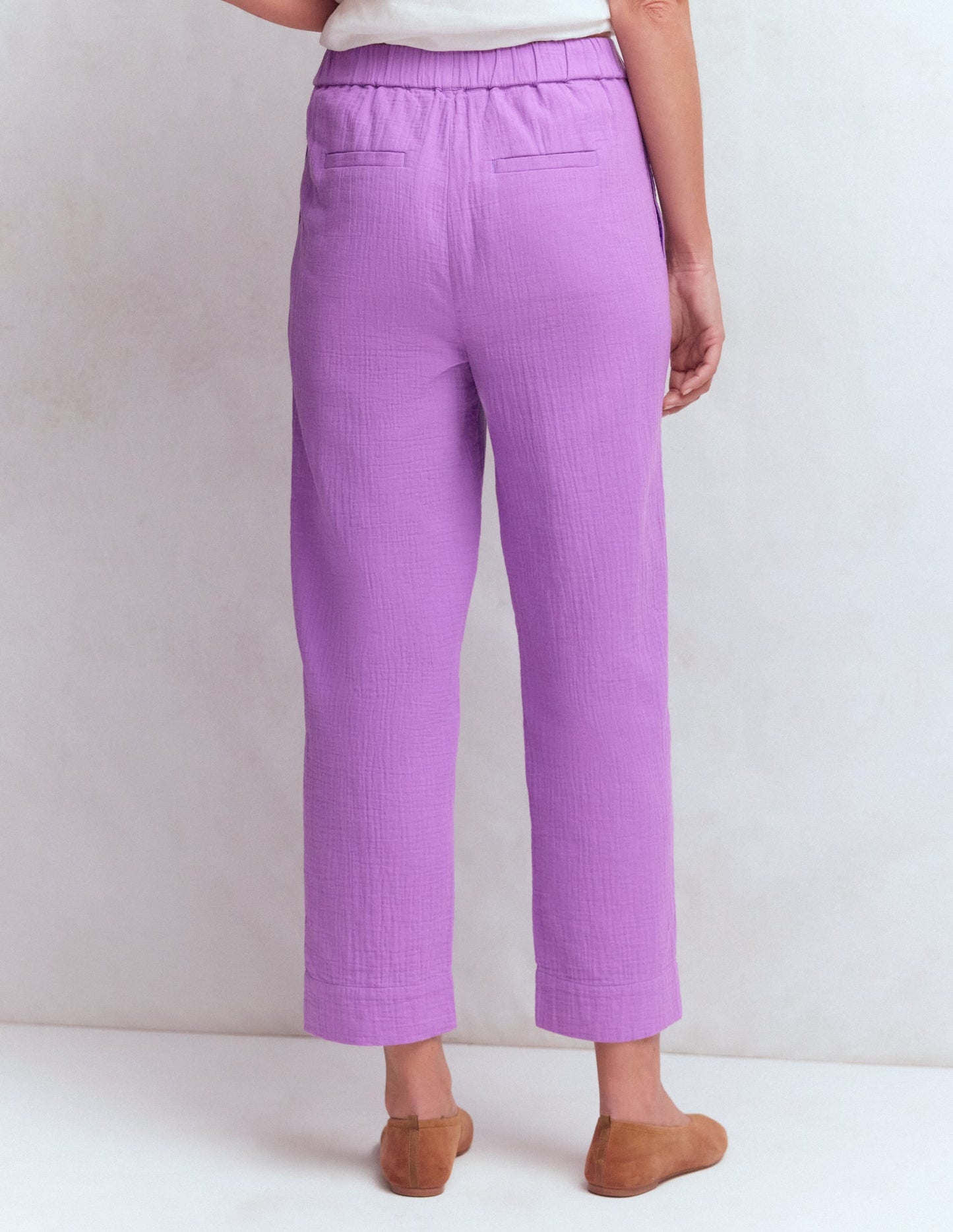 Double Cloth Crop Pants-Amethyst Purple
