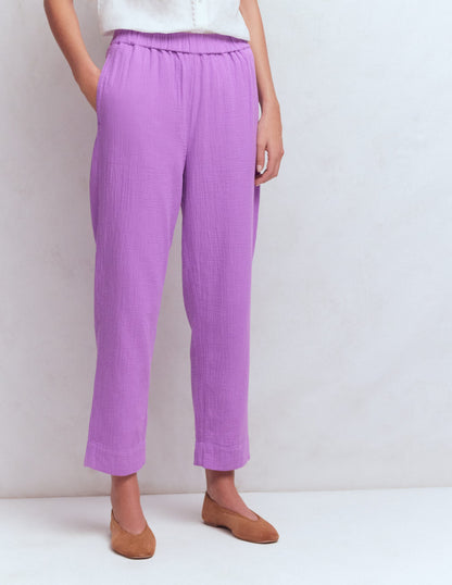 Double Cloth Crop Pants-Amethyst Purple
