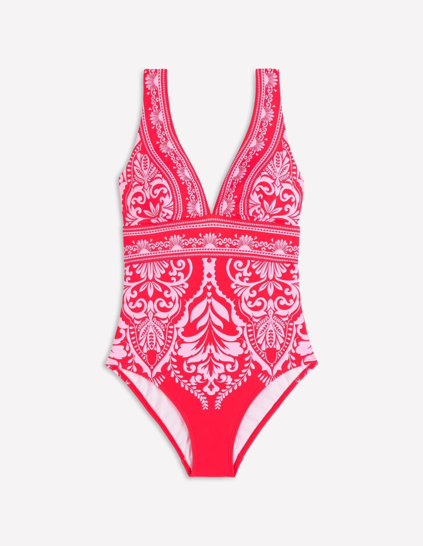 Porto V-neck Swimsuit-Poppy Red, Ornamental Garden