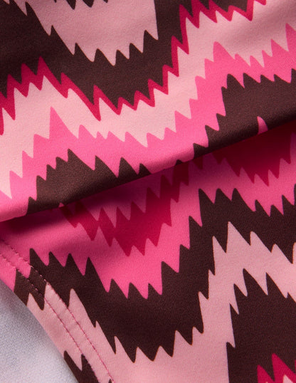 Classic Fold Bikini Bottoms-Pink, Zig zag Wave