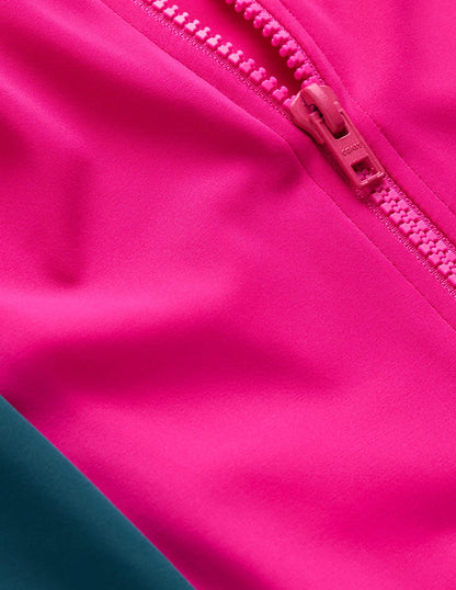 Rash Guard Swimsuit-Pink, Colourblock
