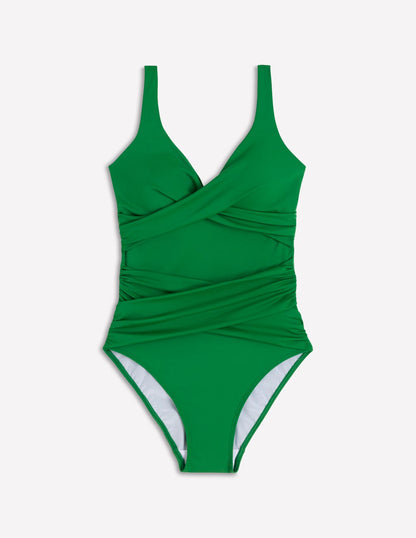 Cannes Cross Wrap Swimsuit-Verde