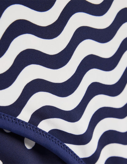 Symi Reversible Swimsuit-Navy, Stripe & Dot