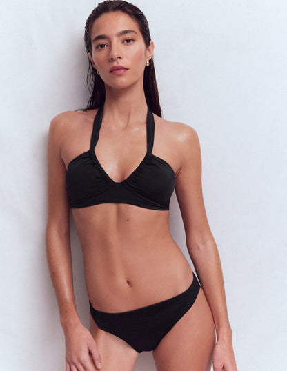 Minori Halter Tie Bikini Top-Black