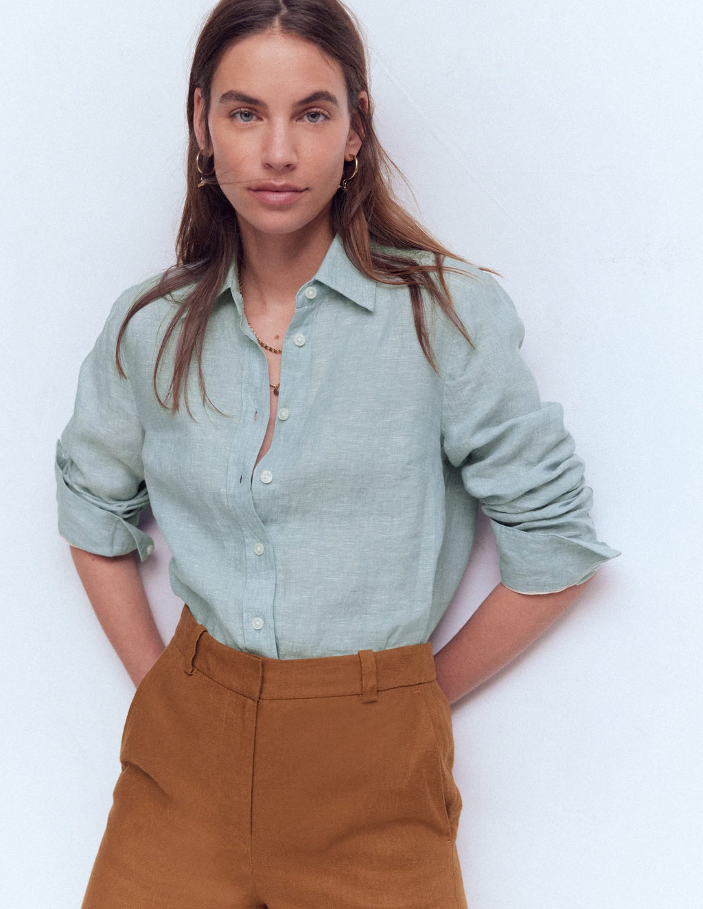Sienna Linen Shirt-Chambray