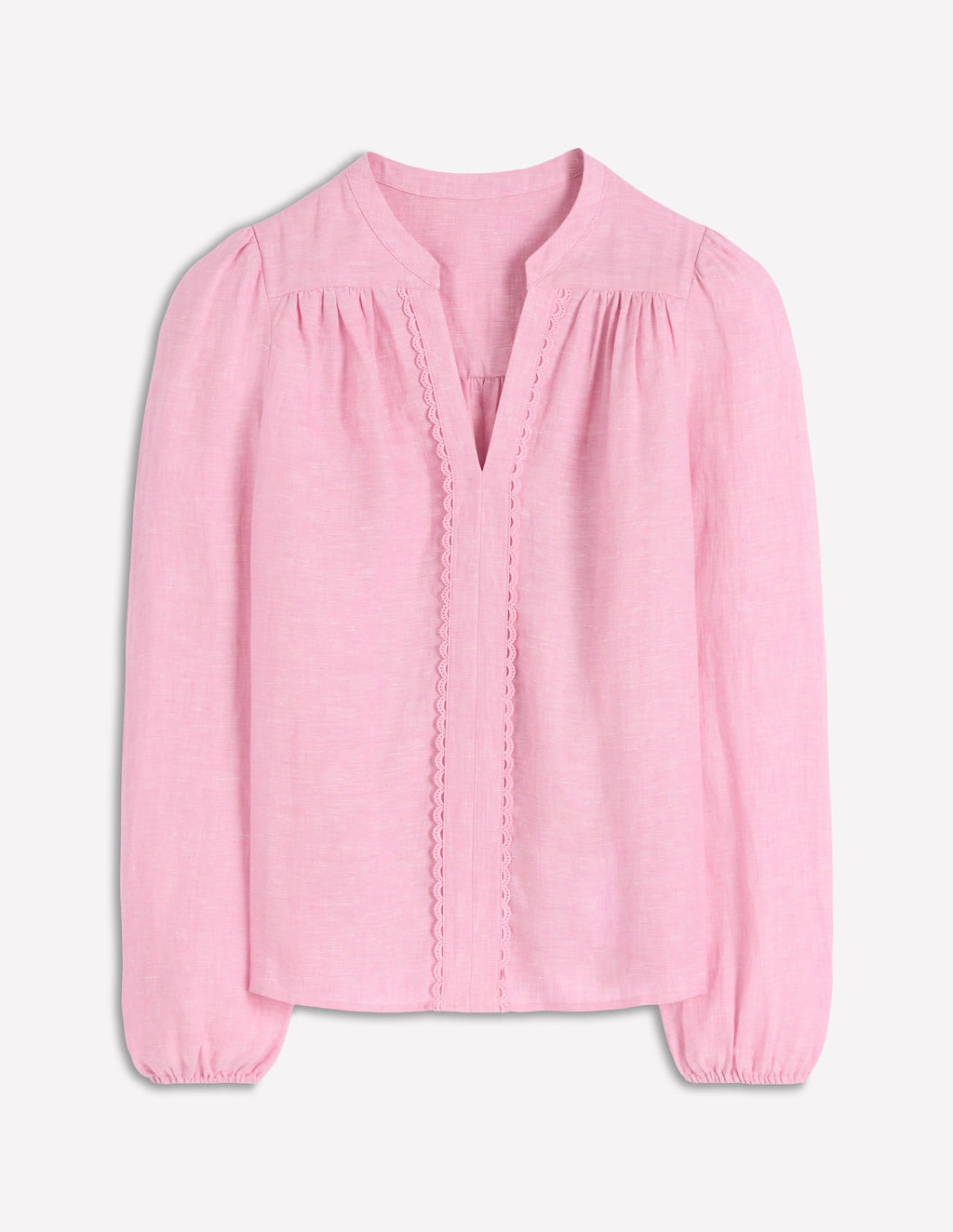 Linen Trim Insert Top-Meadowsweet Pink Chambray