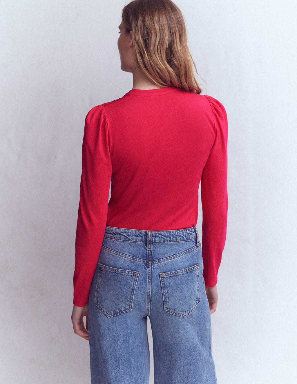 Supersoft Open Neck Henley-Pomegranate