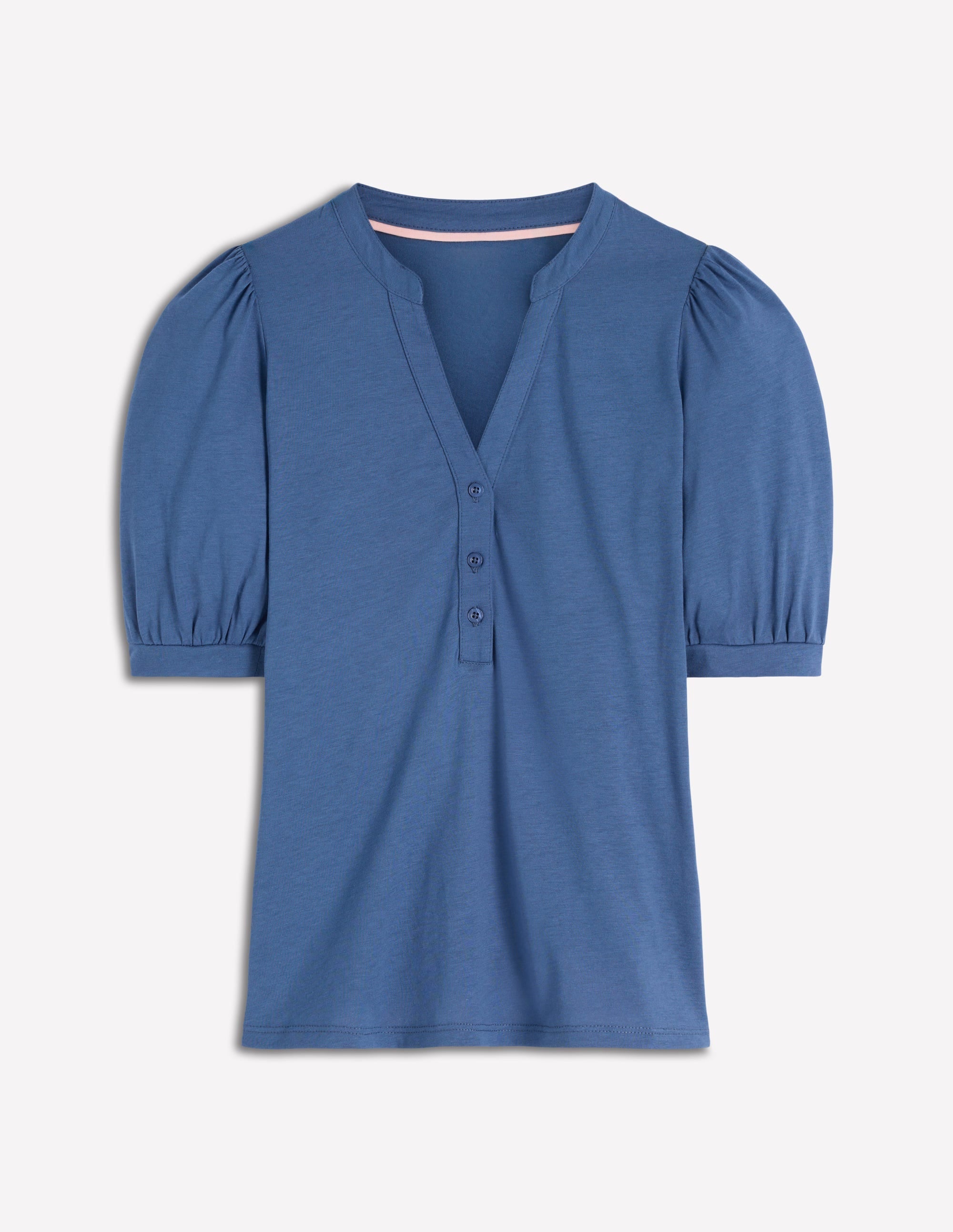 Supersoft Short Sleeve Henley-Denim Blue