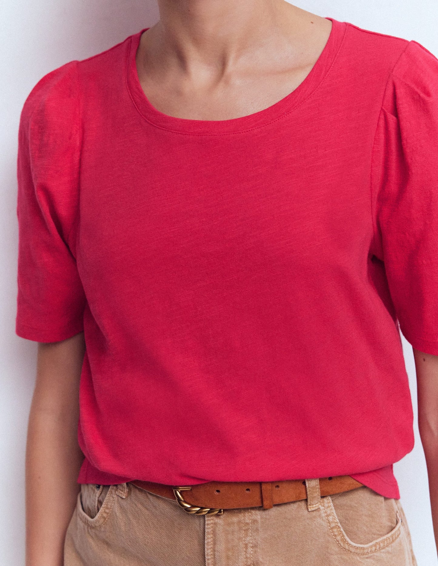 Sophie Puff Sleeve T-shirt-Opulent Pink
