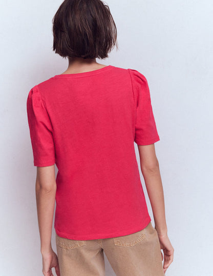 Sophie Puff Sleeve T-shirt-Opulent Pink