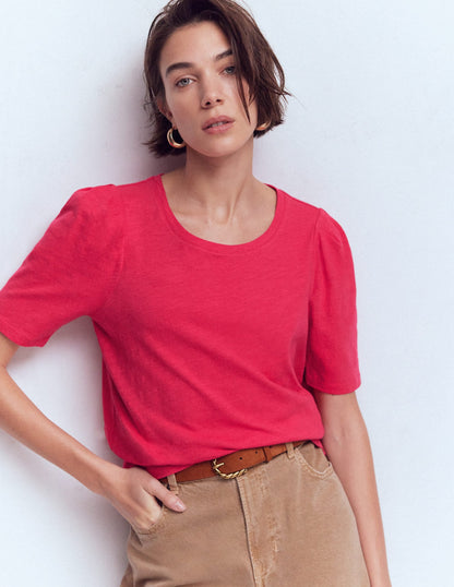 Sophie Puff Sleeve T-shirt-Opulent Pink