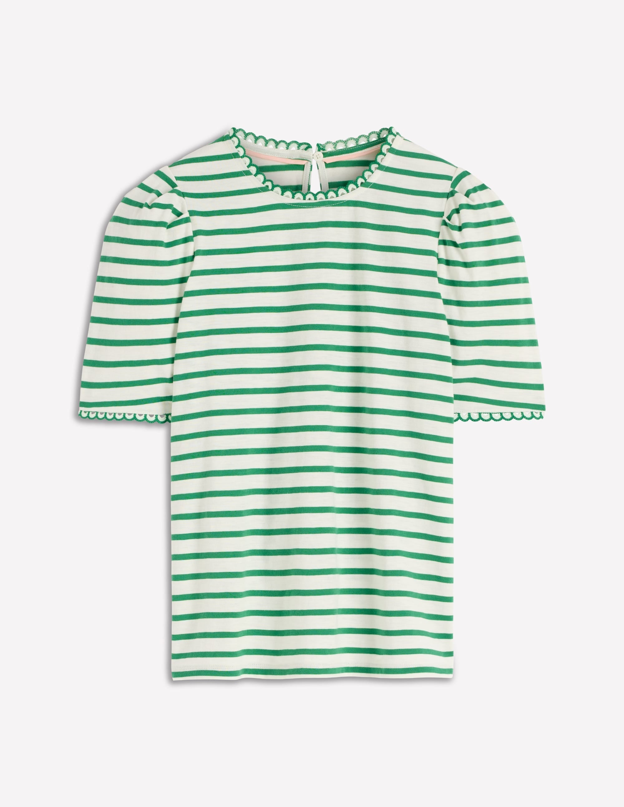 Ali Trim T-shirt-Ivory and Amazon Stripe