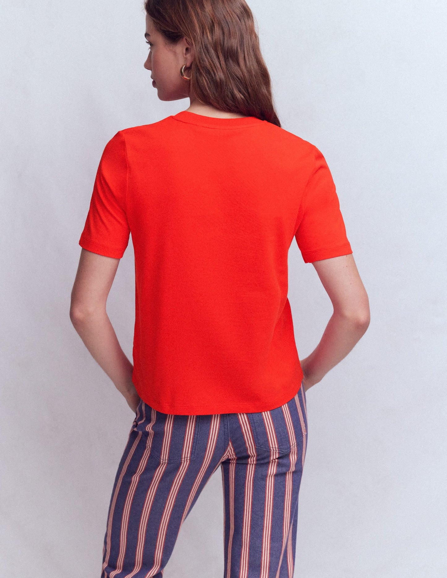 Cotton Crew Neck T-shirt-Red