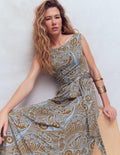 Tamsin Jersey Midi Dress-Blue, Enchanted Paisley